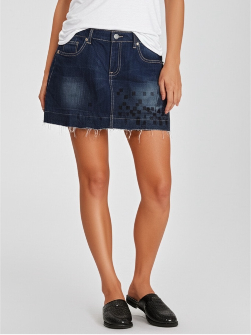 Disney Mickey Mouse Denim Skirt Raw Hem Size 9 Juniors